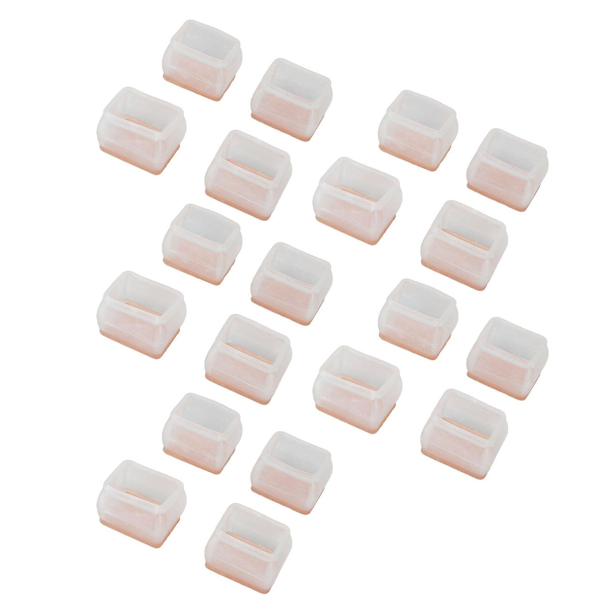 20Pcs Chair Leg Protector for Hardwood Floor Rubber Felt Furniture Pad Cover Non Scratches Noise Transparent Rectangle L