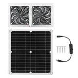 25W Solar Panel Fan Kit IPX65 Waterproof Low Noise Efficient Solar Powered Dual Fan for Chicken Coop Kennel Barn
