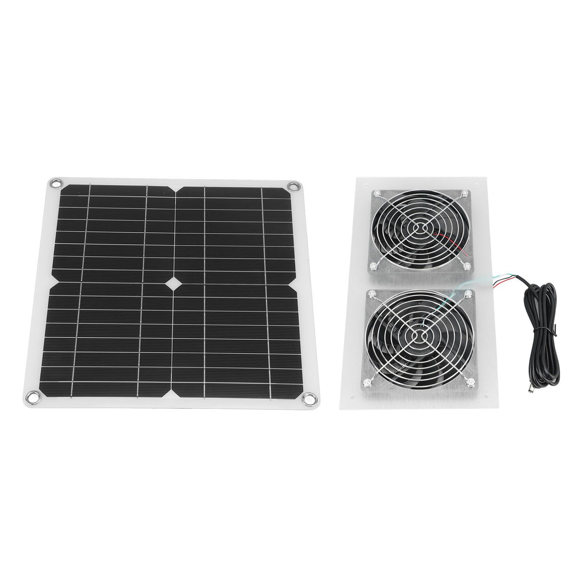 25W Solar Panel Fan Kit IPX65 Waterproof Low Noise Efficient Solar Powered Dual Fan for Chicken Coop Kennel Barn