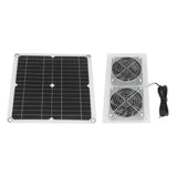 25W Solar Panel Fan Kit IPX65 Waterproof Low Noise Efficient Solar Powered Dual Fan for Chicken Coop Kennel Barn