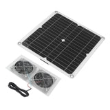 25W Solar Panel Fan Kit IPX65 Waterproof Low Noise Efficient Solar Powered Dual Fan for Chicken Coop Kennel Barn
