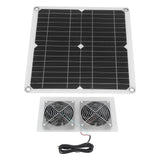 25W Solar Panel Fan Kit IPX65 Waterproof Low Noise Efficient Solar Powered Dual Fan for Chicken Coop Kennel Barn