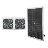 25W Solar Panel Fan Kit IPX65 Waterproof Low Noise Efficient Solar Powered Dual Fan for Chicken Coop Kennel Barn