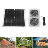 25W Solar Panel Fan Kit IPX65 Waterproof Low Noise Efficient Solar Powered Dual Fan for Chicken Coop Kennel Barn