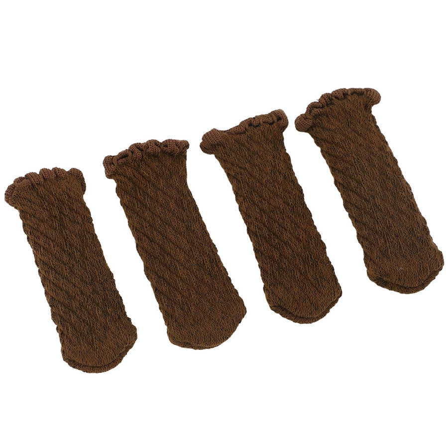 20Pcs Thickened Knitted Table Chair Leg Floor Protectors Covers Furniture Leg Socks for Hardwood Floors Elegant Chocolate