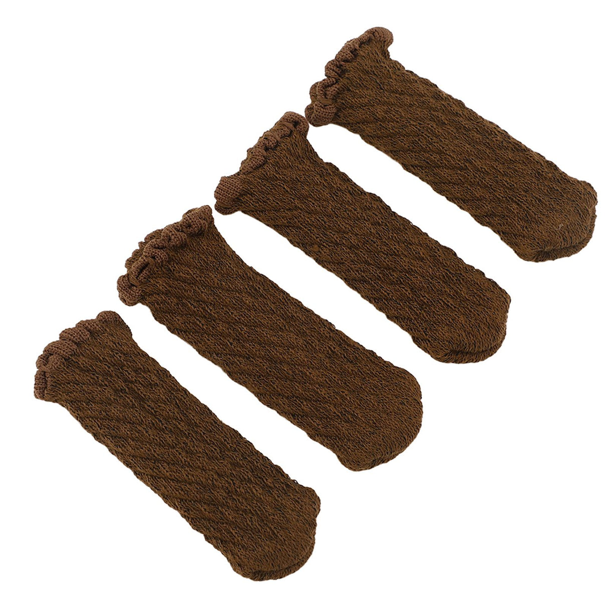 20Pcs Thickened Knitted Table Chair Leg Floor Protectors Covers Furniture Leg Socks for Hardwood Floors Elegant Chocolate
