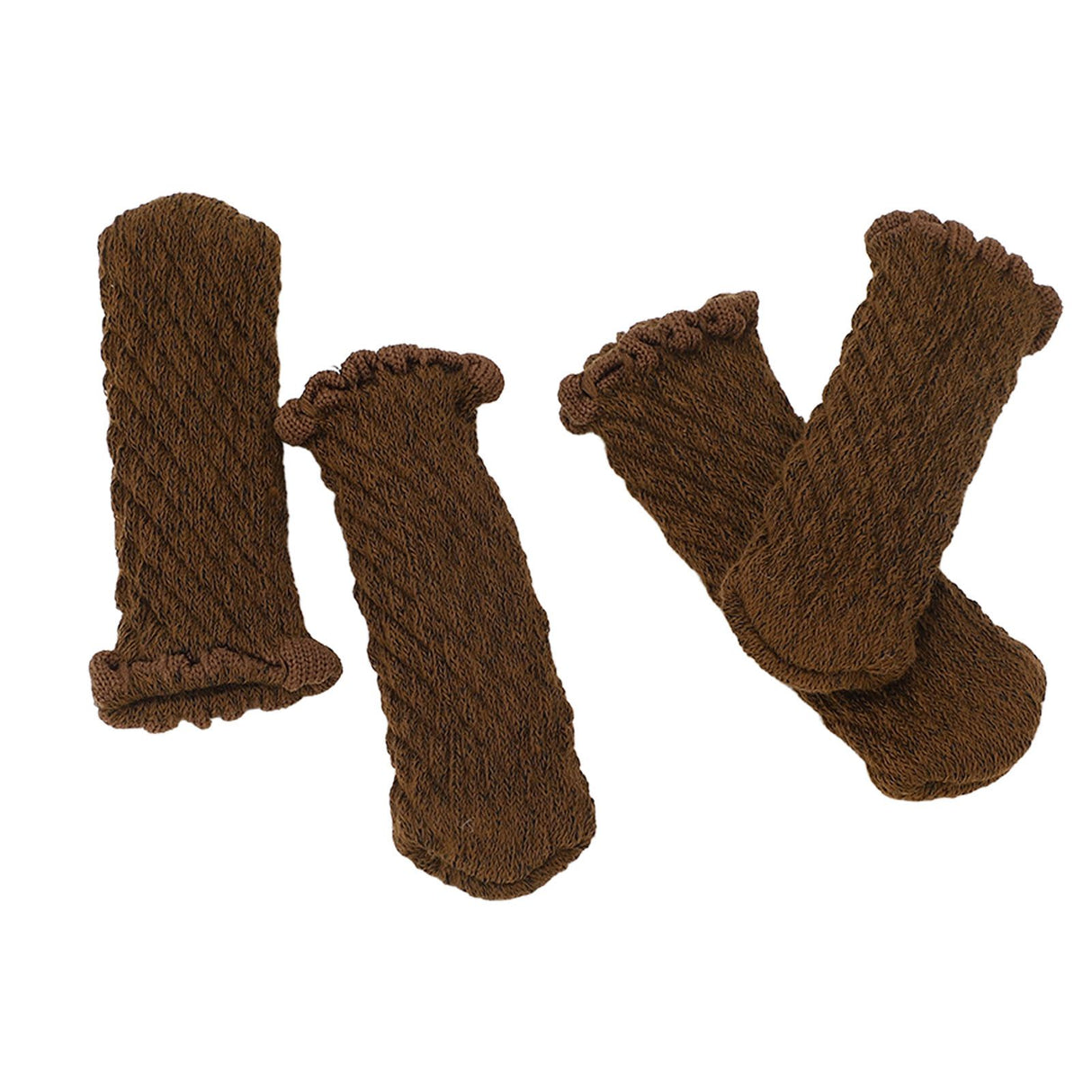 20Pcs Thickened Knitted Table Chair Leg Floor Protectors Covers Furniture Leg Socks for Hardwood Floors Elegant Chocolate