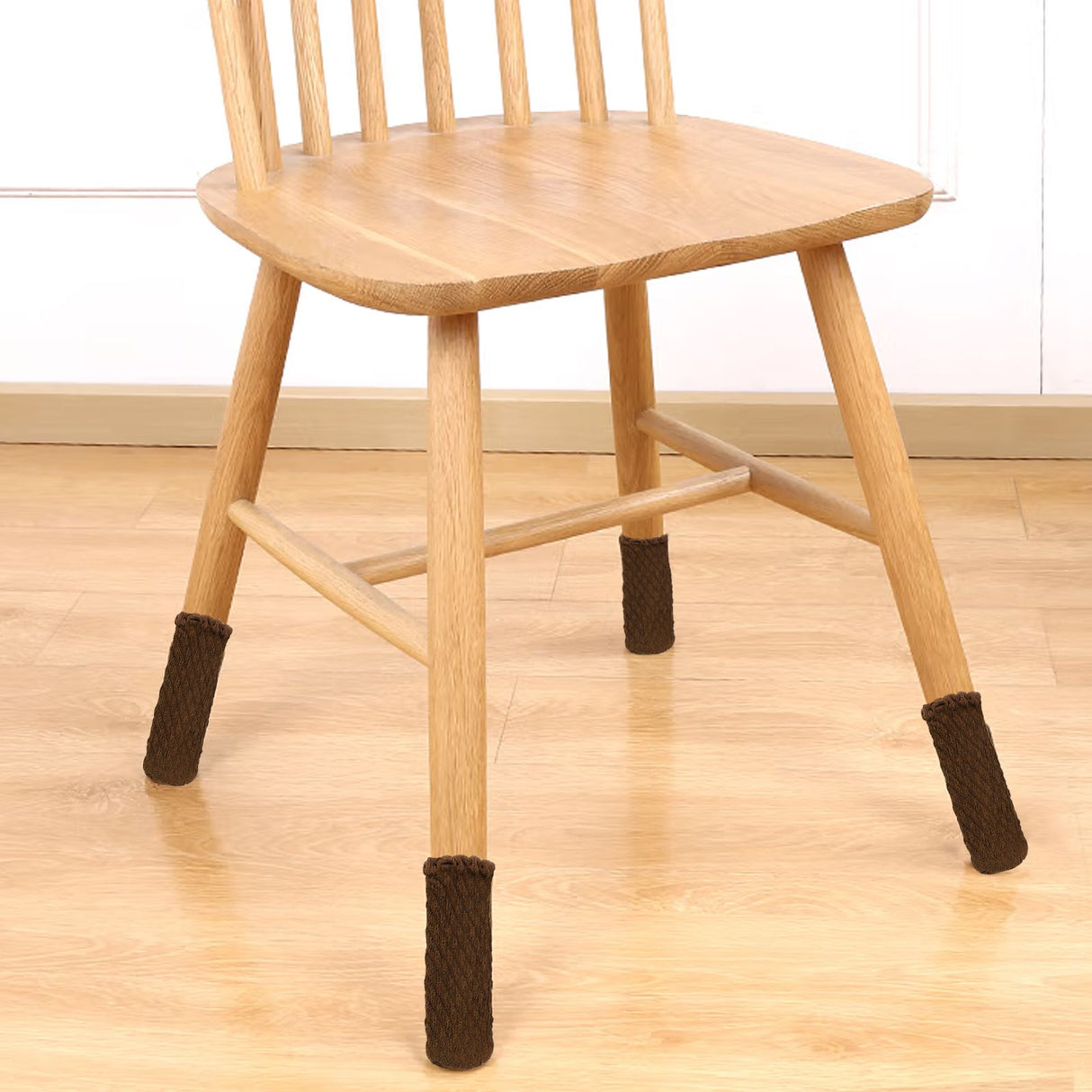 20Pcs Thickened Knitted Table Chair Leg Floor Protectors Covers Furniture Leg Socks for Hardwood Floors Elegant Chocolate