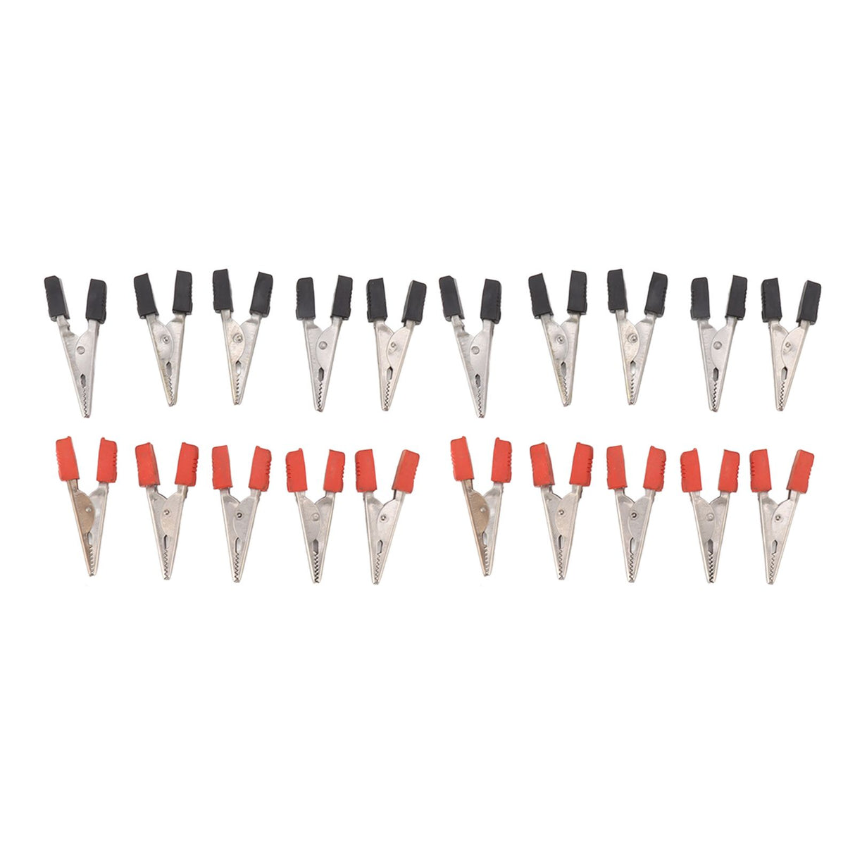 20 Pcs Crocodile Clip Red and Black 1cm Opening Electrical Test Clamp Stainless Steel Battery Cable Clips