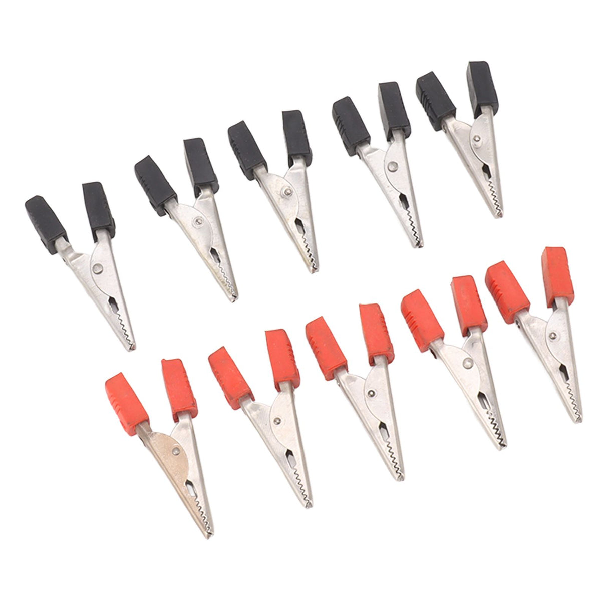 20 Pcs Crocodile Clip Red and Black 1cm Opening Electrical Test Clamp Stainless Steel Battery Cable Clips