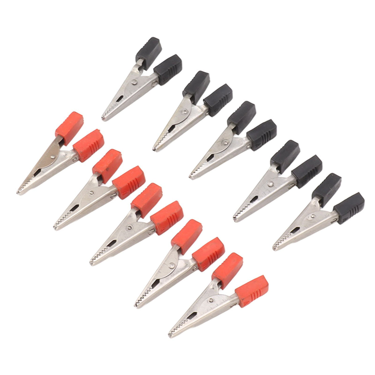20 Pcs Crocodile Clip Red and Black 1cm Opening Electrical Test Clamp Stainless Steel Battery Cable Clips