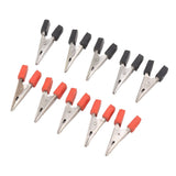 20 Pcs Crocodile Clip Red and Black 1cm Opening Electrical Test Clamp Stainless Steel Battery Cable Clips - 45-Degree Angle