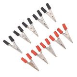 20 Pcs Crocodile Clip Red and Black 1cm Opening Electrical Test Clamp Stainless Steel Battery Cable Clips