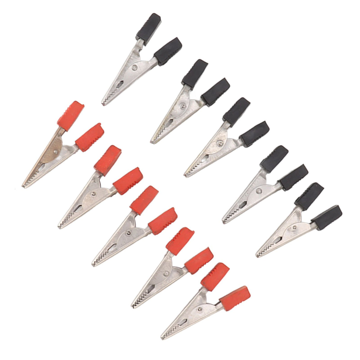 20 Pcs Crocodile Clip Red and Black 1cm Opening Electrical Test Clamp Stainless Steel Battery Cable Clips