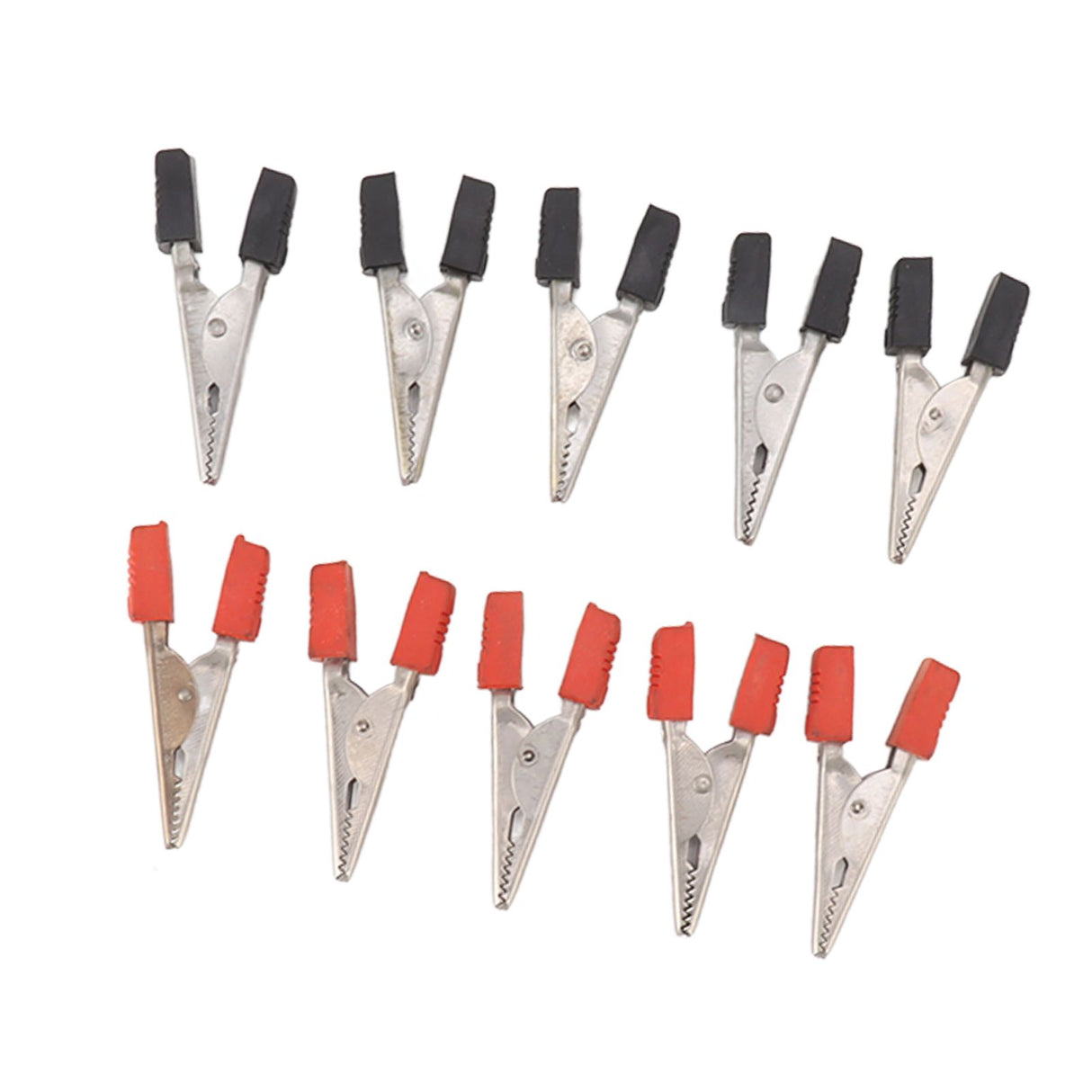 20 Pcs Crocodile Clip Red and Black 1cm Opening Electrical Test Clamp Stainless Steel Battery Cable Clips