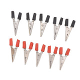 20 Pcs Crocodile Clip Red and Black 1cm Opening Electrical Test Clamp Stainless Steel Battery Cable Clips