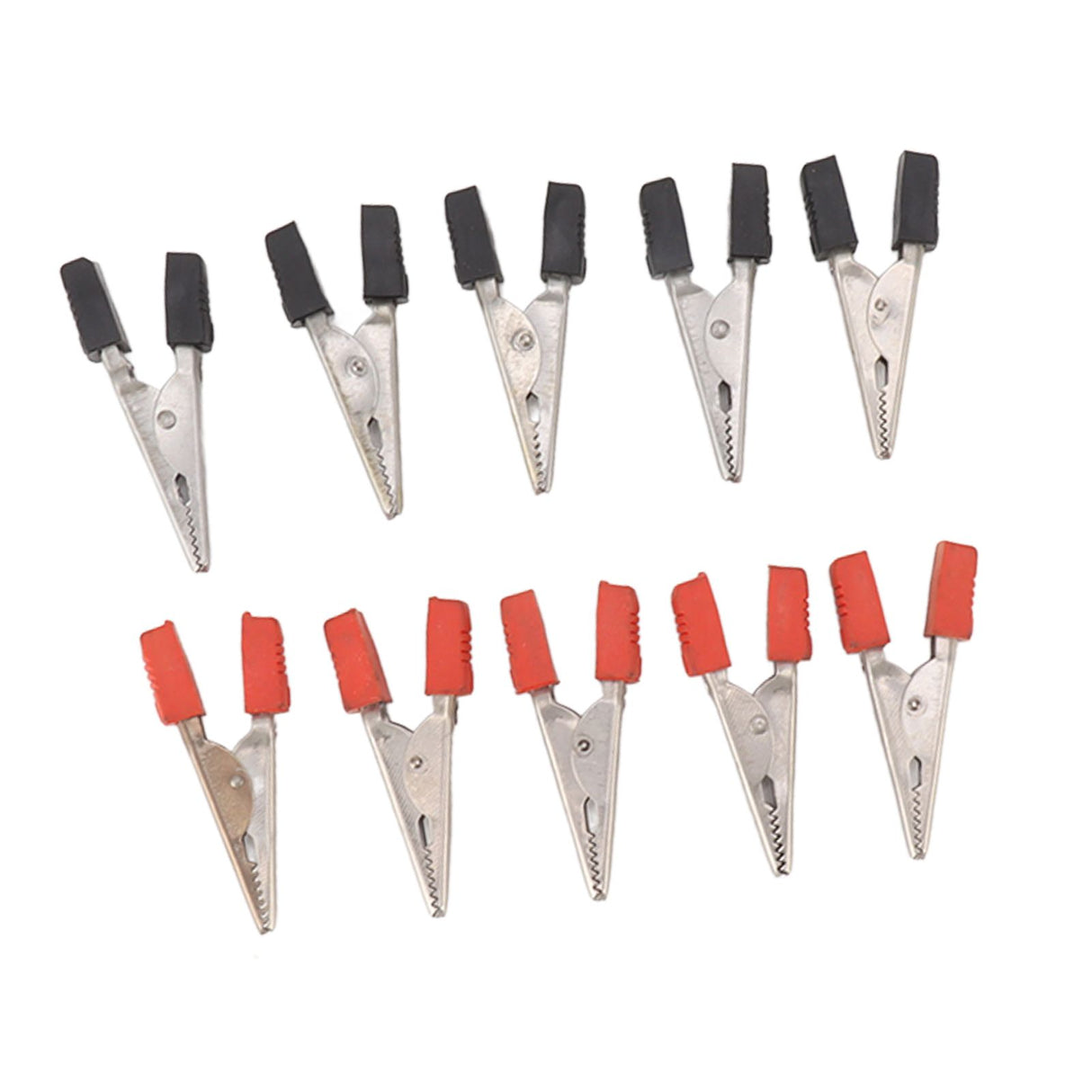 20 Pcs Crocodile Clip Red and Black 1cm Opening Electrical Test Clamp Stainless Steel Battery Cable Clips