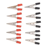 20 Pcs Crocodile Clip Red and Black 1cm Opening Electrical Test Clamp Stainless Steel Battery Cable Clips - Extra Image