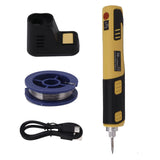 Portable Cordless Soldering Iron Kit Cordless Soldering Iron with Rechargeable Lithium Ion Battery Yellow - Front View