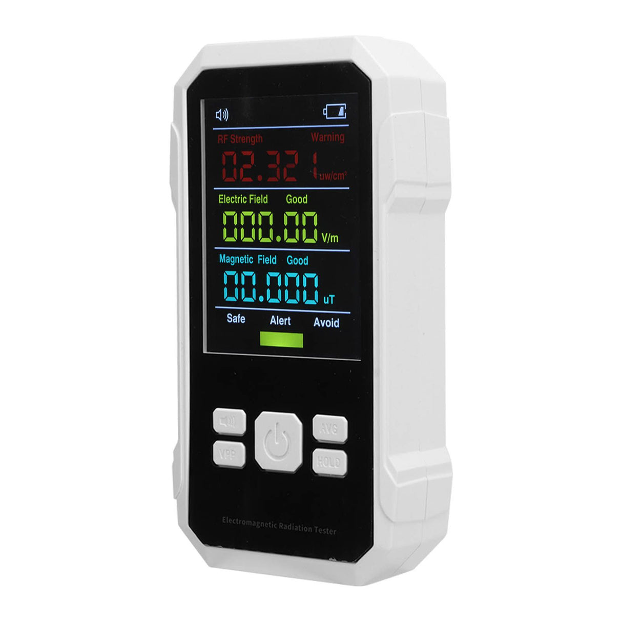 Radiation Detector RF Electric Magnetic Field Strength Detection Handheld Electromagnetic Radiation Meter White