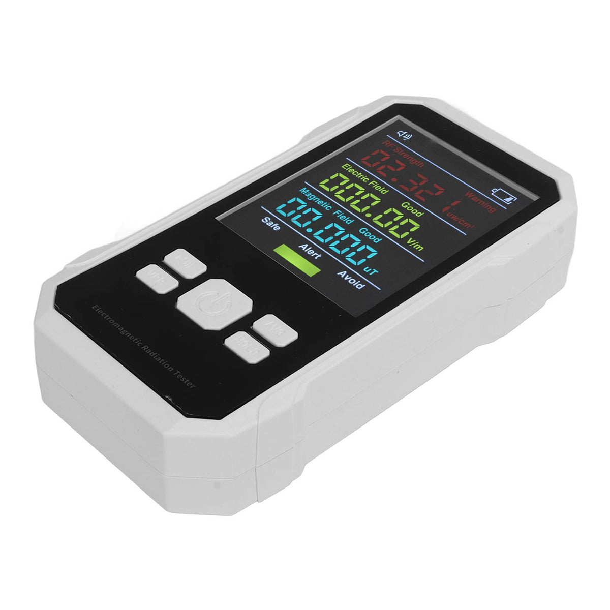 Radiation Detector RF Electric Magnetic Field Strength Detection Handheld Electromagnetic Radiation Meter White