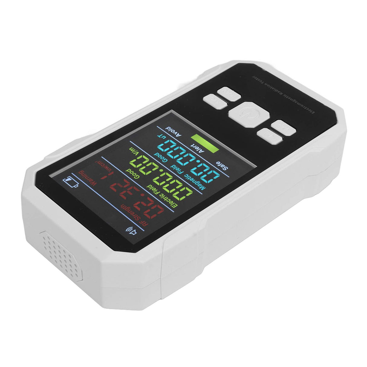 Radiation Detector RF Electric Magnetic Field Strength Detection Handheld Electromagnetic Radiation Meter White