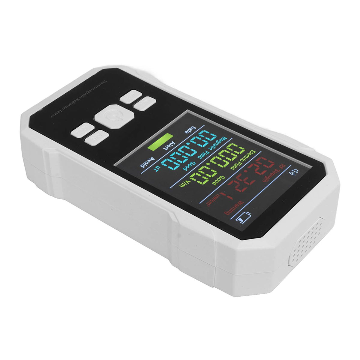 Radiation Detector RF Electric Magnetic Field Strength Detection Handheld Electromagnetic Radiation Meter White