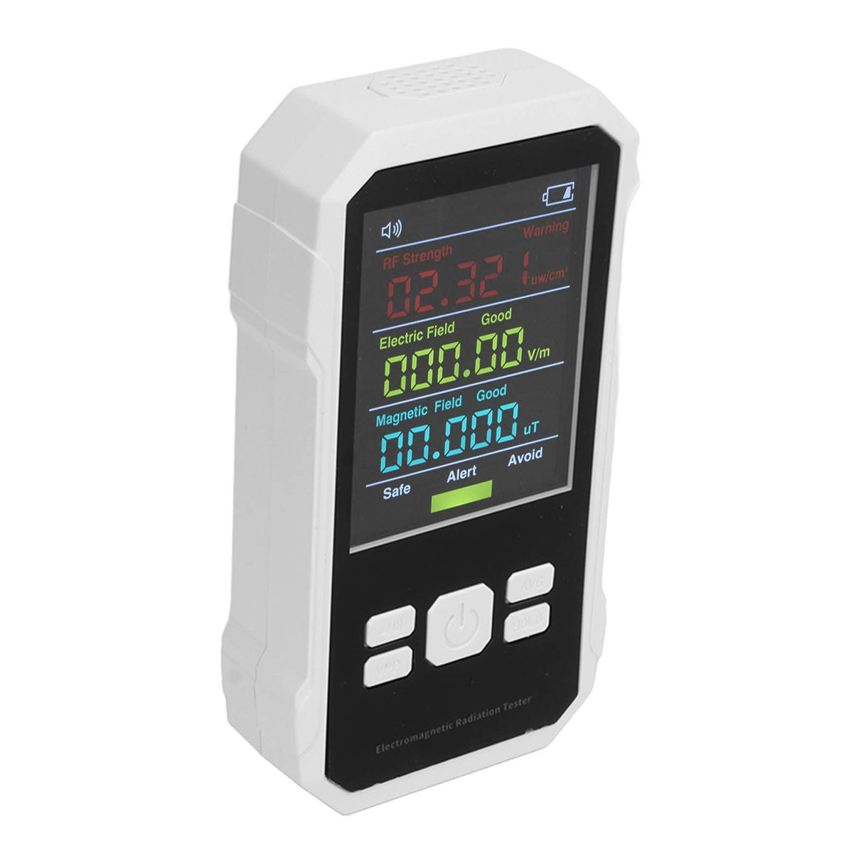 Radiation Detector RF Electric Magnetic Field Strength Detection Handheld Electromagnetic Radiation Meter White