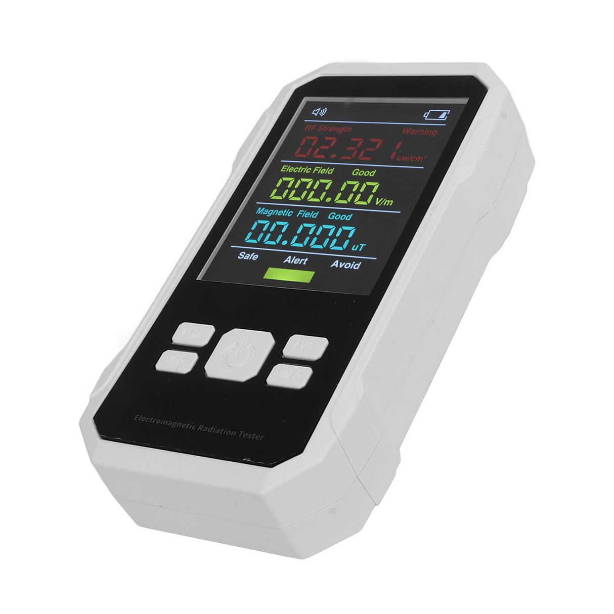 Radiation Detector RF Electric Magnetic Field Strength Detection Handheld Electromagnetic Radiation Meter White