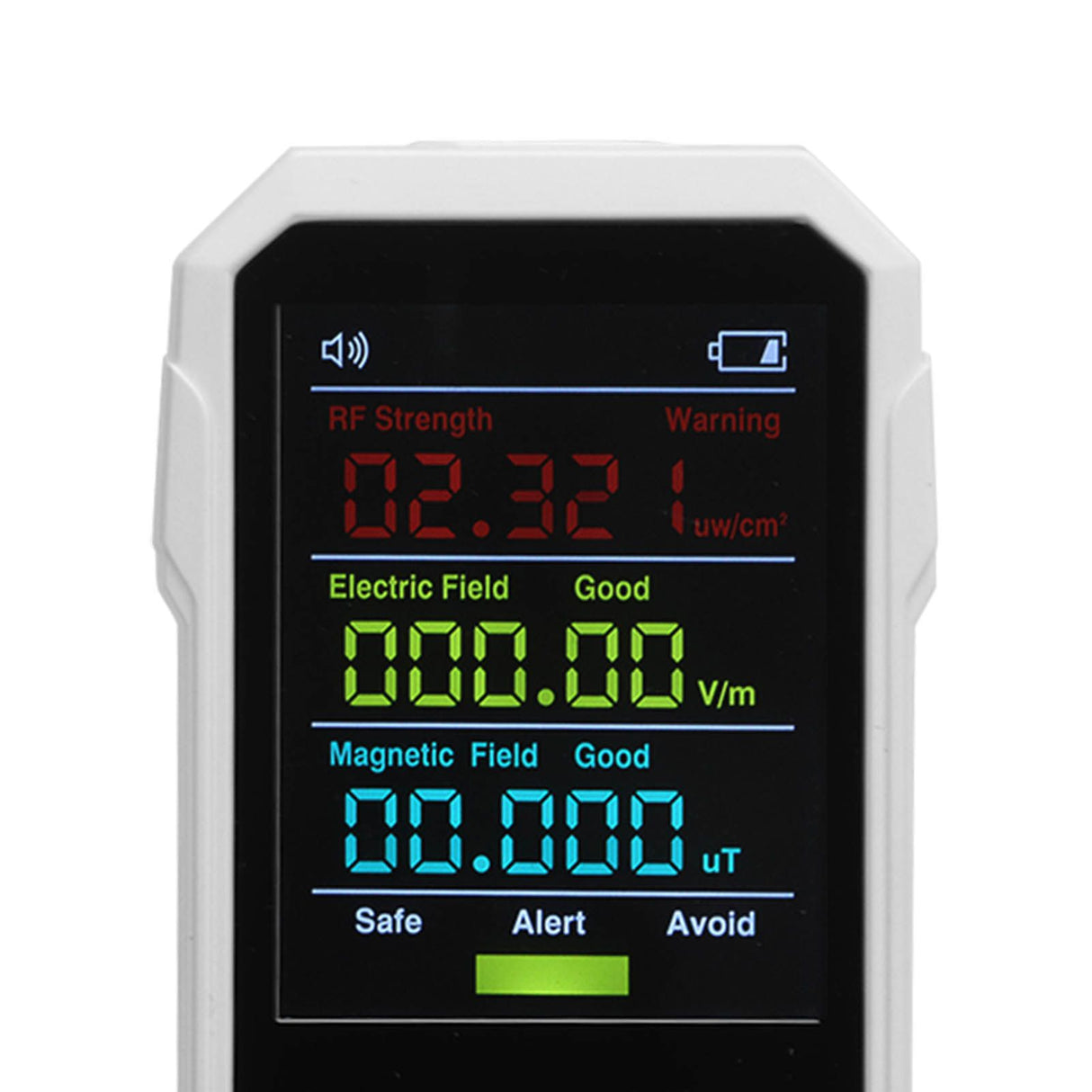 Radiation Detector RF Electric Magnetic Field Strength Detection Handheld Electromagnetic Radiation Meter White