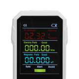 Radiation Detector RF Electric Magnetic Field Strength Detection Handheld Electromagnetic Radiation Meter White