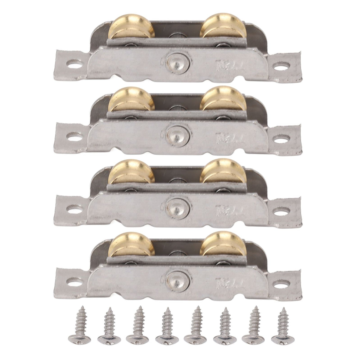 4PCS Sliding Patio Door Roller Assembly Stainless Steel Copper Ball Bearing Wheel Roller Assembly for Glass Door Concave Wheel