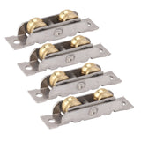 4PCS Sliding Patio Door Roller Assembly Stainless Steel Copper Ball Bearing Wheel Roller Assembly for Glass Door Concave Wheel