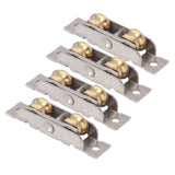 4PCS Sliding Patio Door Roller Assembly Stainless Steel Copper Ball Bearing Wheel Roller Assembly for Glass Door Concave Wheel
