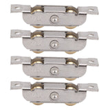 4PCS Sliding Patio Door Roller Assembly Stainless Steel Copper Ball Bearing Wheel Roller Assembly for Glass Door Concave Wheel