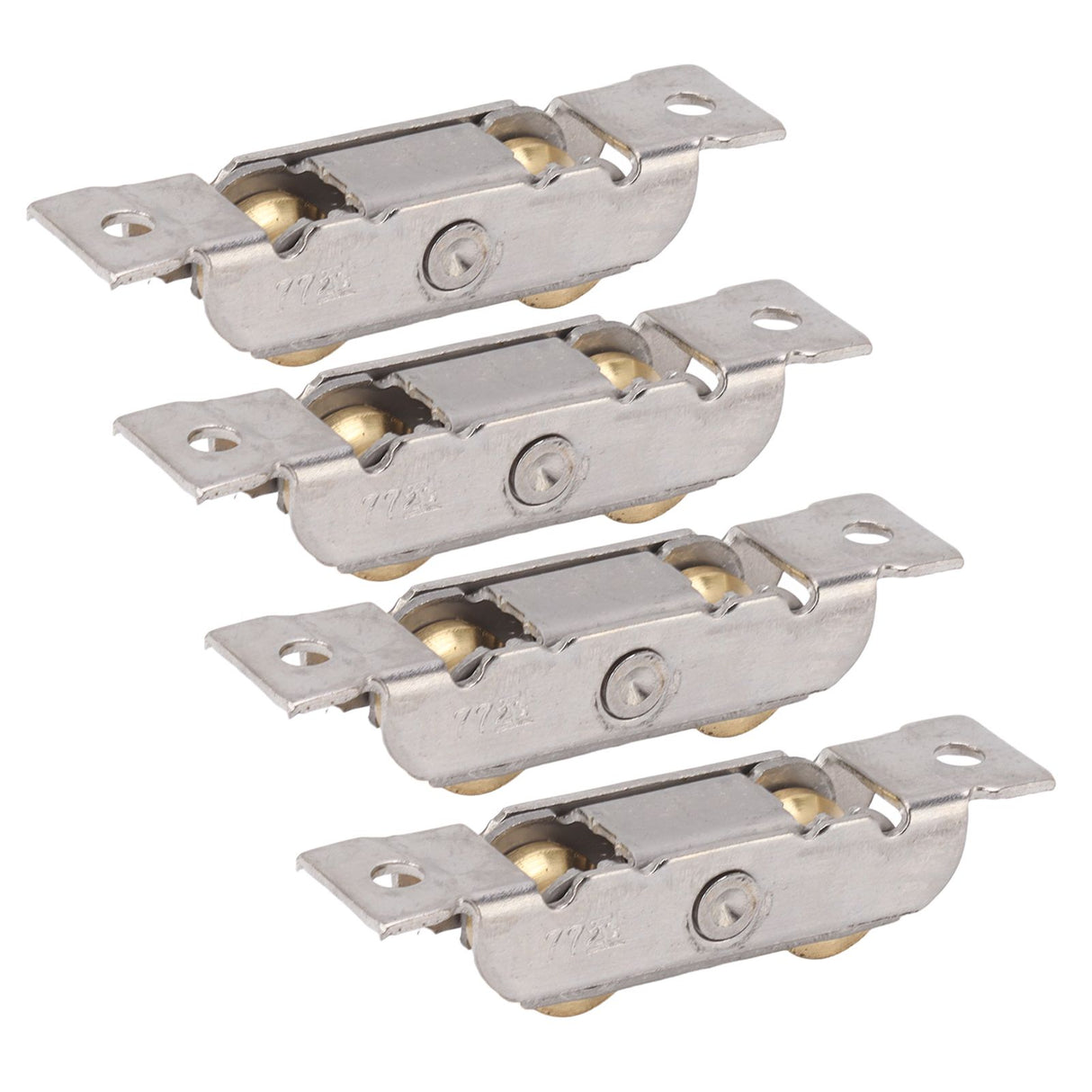 4PCS Sliding Patio Door Roller Assembly Stainless Steel Copper Ball Bearing Wheel Roller Assembly for Glass Door Concave Wheel