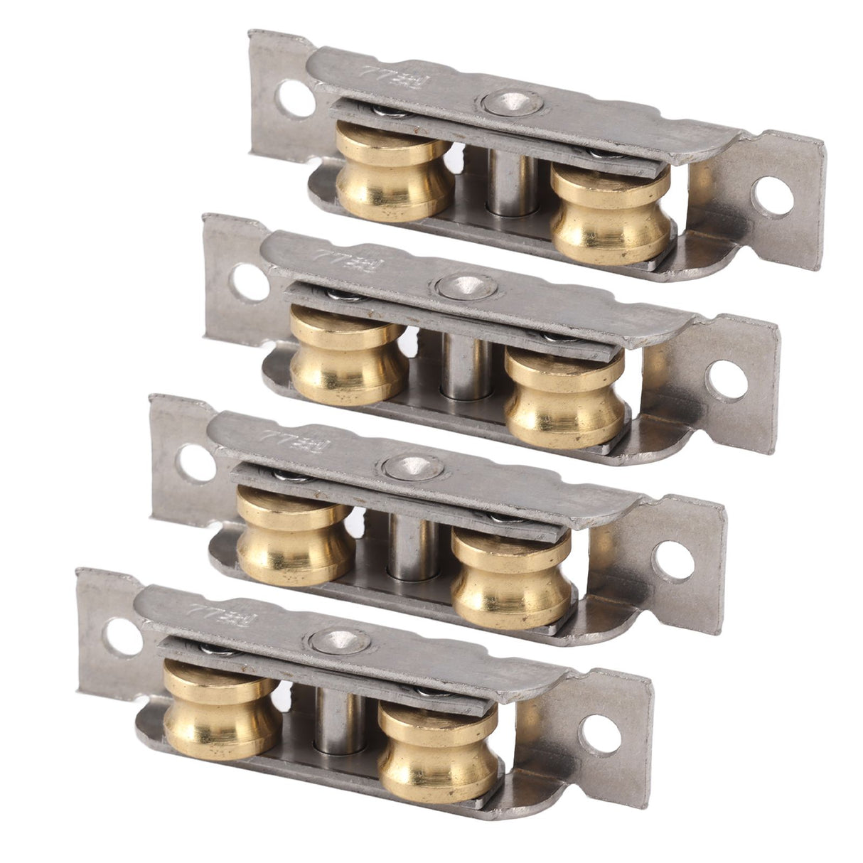 4PCS Sliding Patio Door Roller Assembly Stainless Steel Copper Ball Bearing Wheel Roller Assembly for Glass Door Concave Wheel