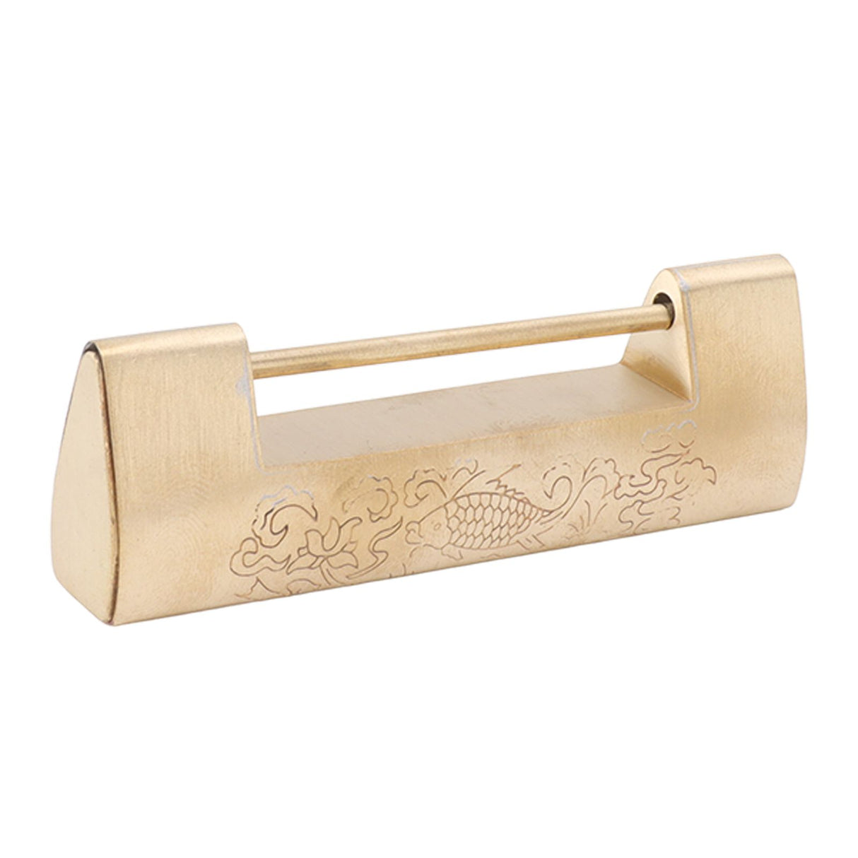 Antique Style Lock Spacing 5.9cm Auspicious Fish Lock Chinese Locks Small Brass Locks Antique Padlock Brass Color