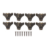 8pcs Jewelry Case Hardware Feet Bronze Zinc Alloy Decorative Legs Corner Protector Feet for Boxes Small Cabinets