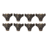 8pcs Jewelry Case Hardware Feet Bronze Zinc Alloy Decorative Legs Corner Protector Feet for Boxes Small Cabinets