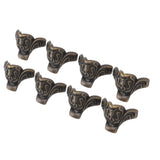 8pcs Jewelry Case Hardware Feet Bronze Zinc Alloy Decorative Legs Corner Protector Feet for Boxes Small Cabinets - Rear View