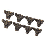 8pcs Jewelry Case Hardware Feet Bronze Zinc Alloy Decorative Legs Corner Protector Feet for Boxes Small Cabinets - Low Angle