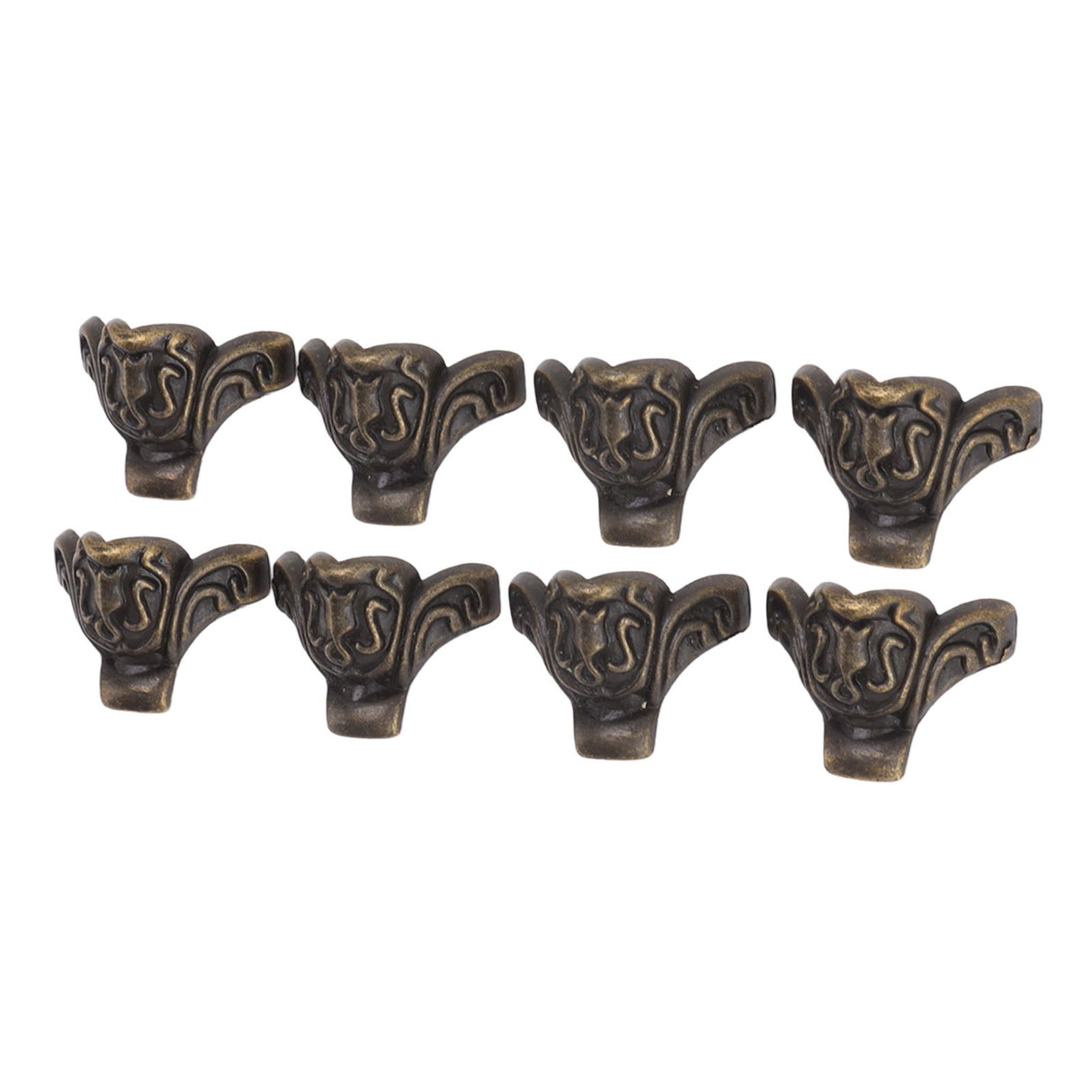 8pcs Jewelry Case Hardware Feet Bronze Zinc Alloy Decorative Legs Corner Protector Feet for Boxes Small Cabinets