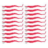 20 Pcs Furry Worm Soft Touch Plush Material Cute Style DIY Compact Portable Fuzzy Worms for Party Pink