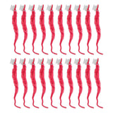 20 Pcs Furry Worm Soft Touch Plush Material Cute Style DIY Compact Portable Fuzzy Worms for Party Pink - 45-Degree Angle