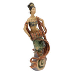Resin Ancient Beauty Statue Chinese Style Classical Beautiful Women Figurine for Home Office Hotel Waist Drum