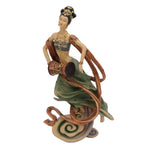 Resin Ancient Beauty Statue Chinese Style Classical Beautiful Women Figurine for Home Office Hotel Waist Drum