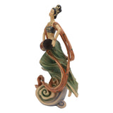 Resin Ancient Beauty Statue Chinese Style Classical Beautiful Women Figurine for Home Office Hotel Waist Drum - 45-Degree Angle