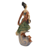 Resin Ancient Beauty Statue Chinese Style Classical Beautiful Women Figurine for Home Office Hotel Waist Drum