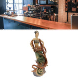Resin Ancient Beauty Statue Chinese Style Classical Beautiful Women Figurine for Home Office Hotel Waist Drum
